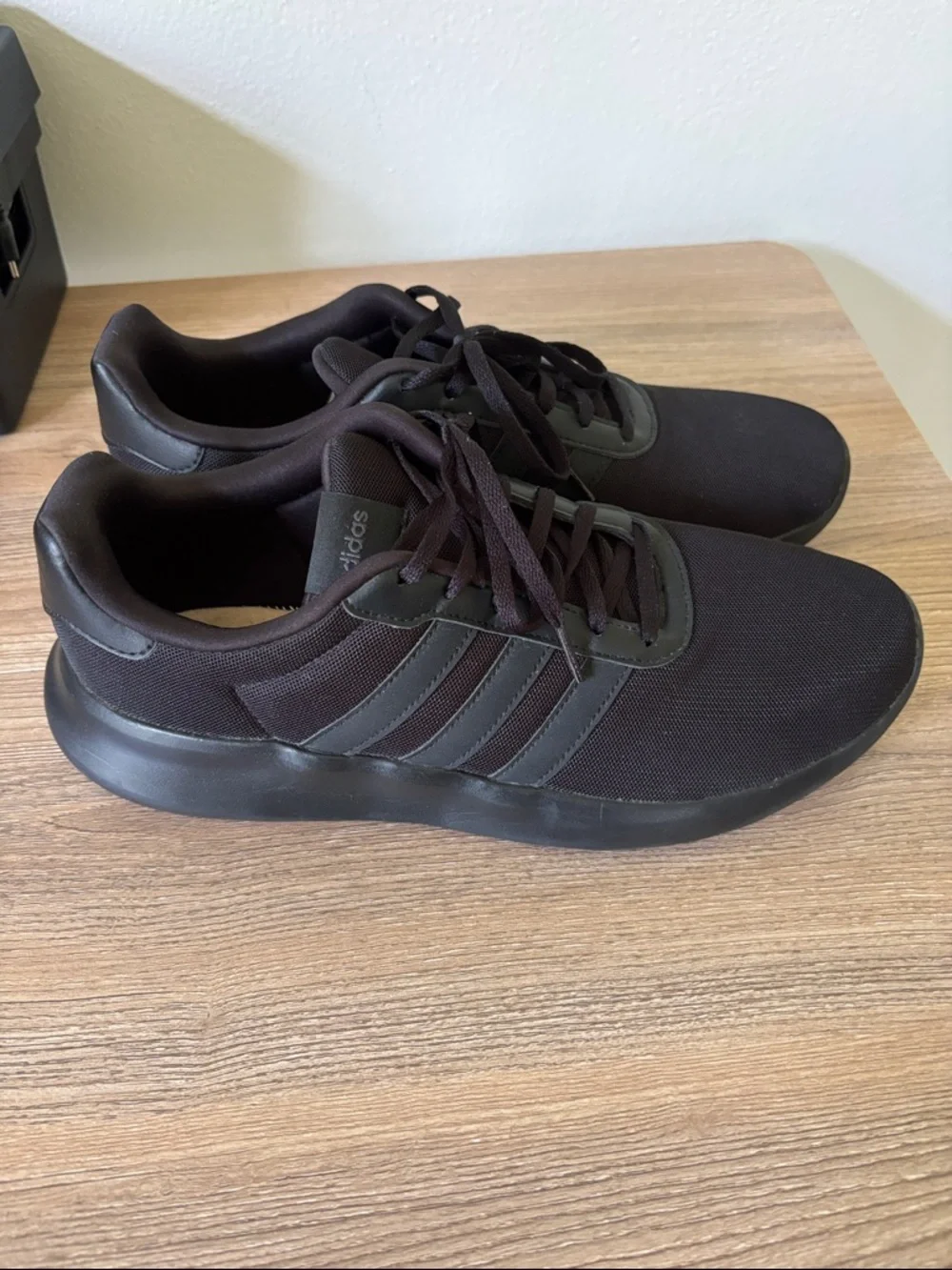 adidas Black and Dark Green Low-Top Lace-Up Sneakers